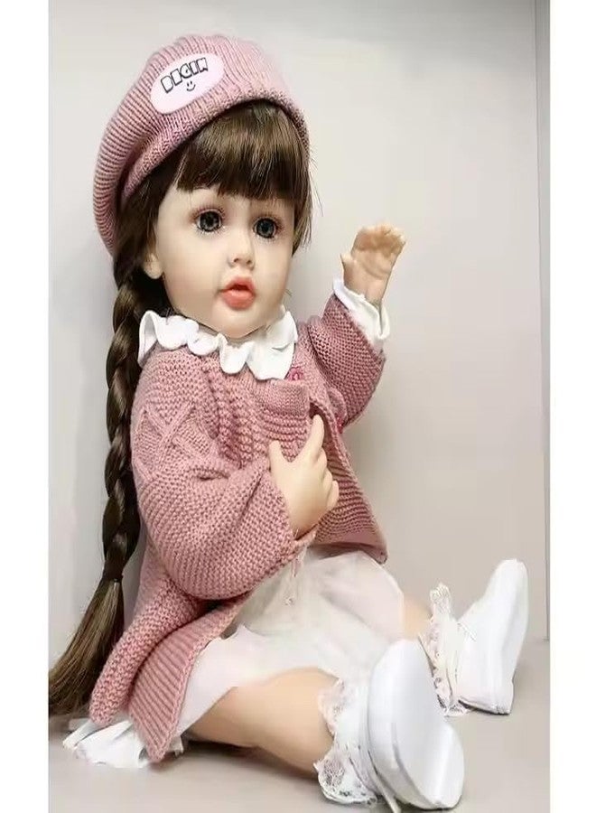 Daji Reborn Baby Dolls Silicone Full Body, Realistic Lifelike Newborn Dolls Girl, Silicone Reborn Baby Doll for Age 3+, Christmas Reborn Gift Set, 22 Inch, Multicolor - Image 2